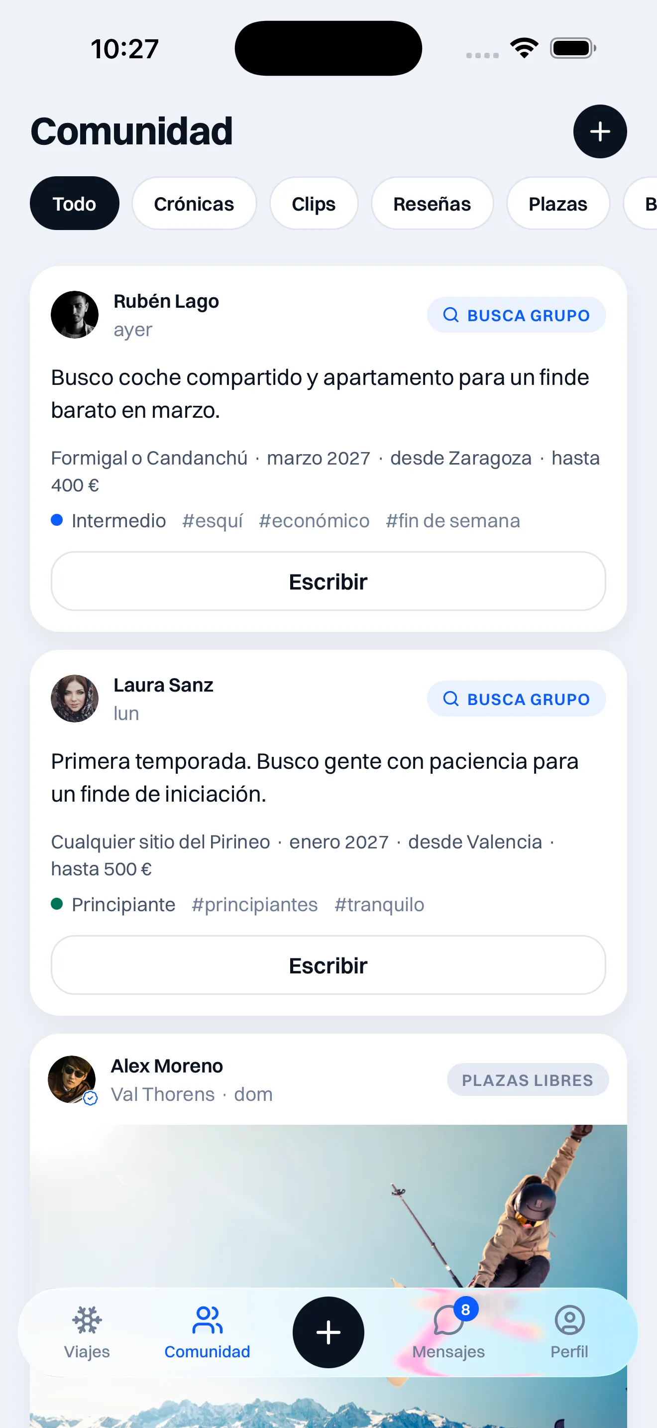 Captura de la app de SkiM8’s: La montaña, también entre temporadas